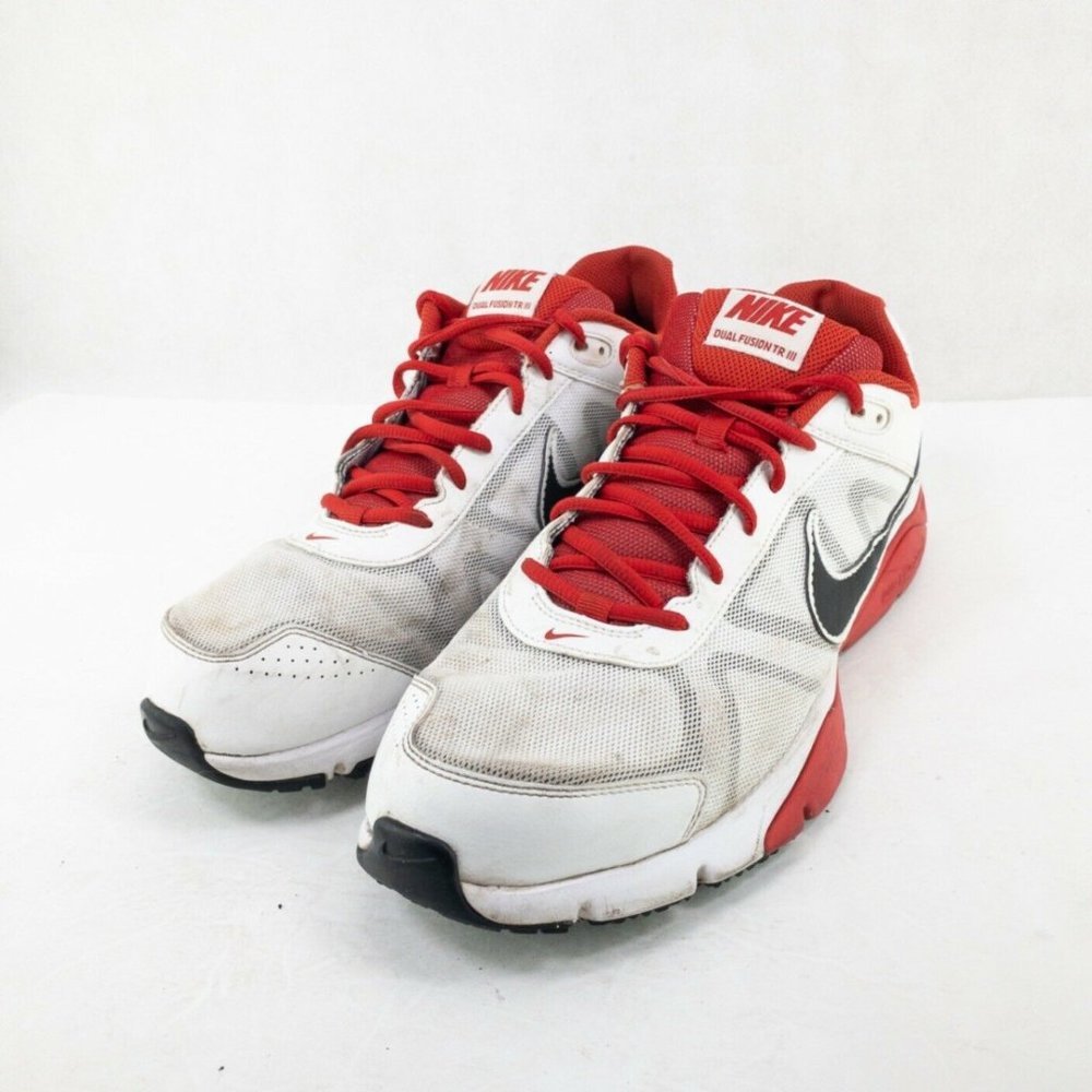 Nike Mens Sneaker White Red‎ 14 Athletic Running Shoes Casual Outdoor Comfort
